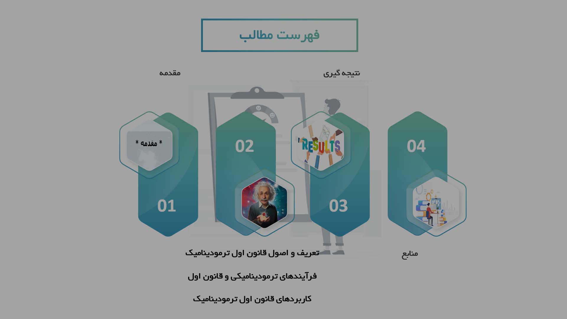 پاورپوینت در مورد بررسی اصول قانون اول ترمودینامیک و کاربردهای آن